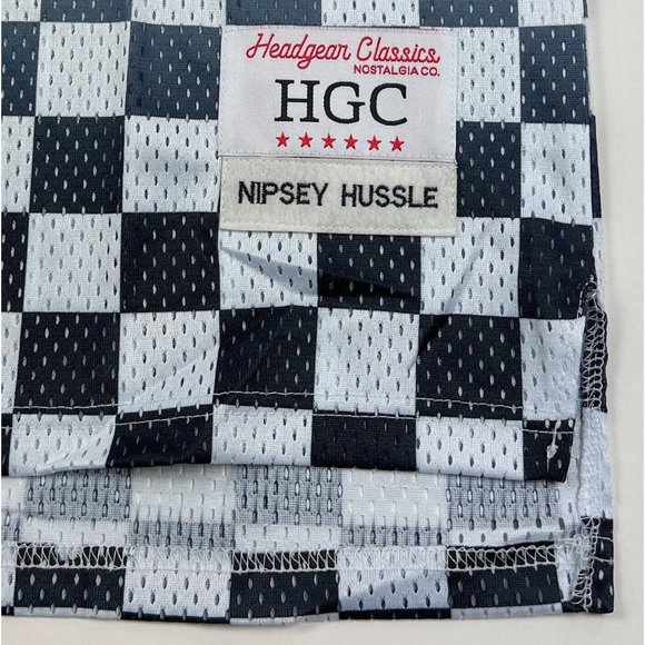 Nipsey Hussle #60 Crenshaw Headgear Classics Men Medium White Checkered Jersey - Picture 3 of 11